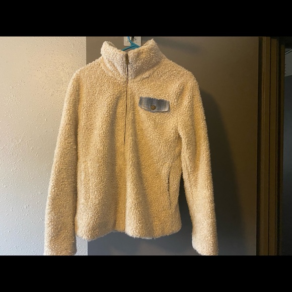 Pendleton Women’s Zip-up. Size S. Cream color with blue flannel inside. - Picture 1 of 3